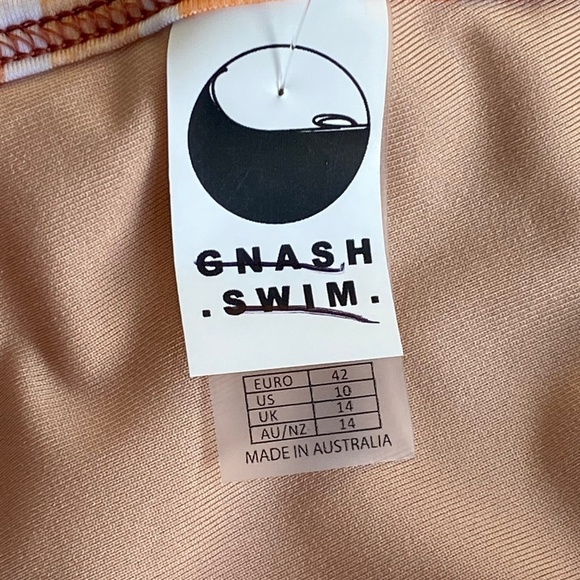 New! Free People x Gnash Swim brown striped tri bikini top 14538 - Picture 8 of 9